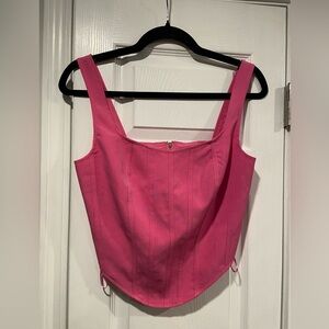 Sincerely Jules Size S Pink Zip Back Cropped Corset Tank Top